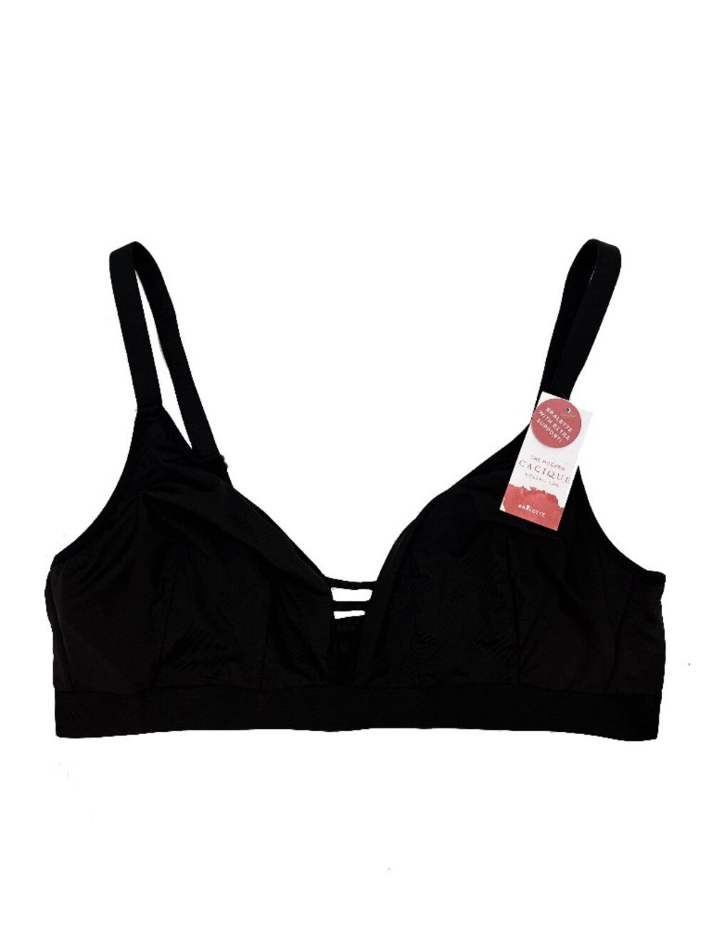 Cacique NEW NWT Wireless Bra Bralette 18/20 Black Womens